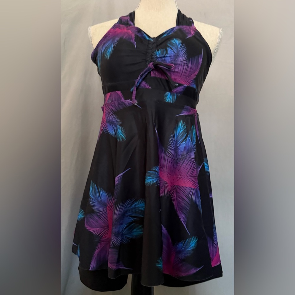 NWOT Unlisted Black and Purple Swim Sarong